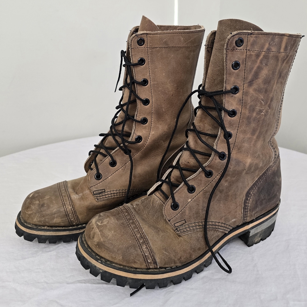 Durango Boots Brown Leather Steel Toe Woman Size 9M Thick Sole Work or Riding